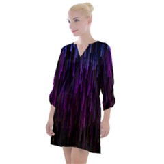 Stars Are Falling Electric Abstract Open Neck Shift Dress by Modalart