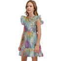 Psychedelic Flowers Yellow Abstract Psicodelia Kids  Winged Sleeve Dress View2