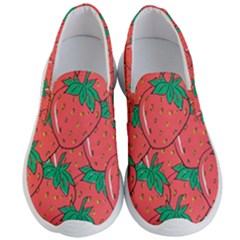 Texture Sweet Strawberry Dessert Food Summer Pattern Men s Lightweight Slip Ons by Sarkoni