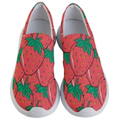 Texture Sweet Strawberry Dessert Food Summer Pattern Women s Lightweight Slip Ons by Sarkoni