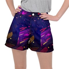 Vector Design Gamming Sytle Retro Art Pattern Women s Ripstop Shorts by Sarkoni