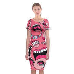 Big Mouth Worm Classic Short Sleeve Midi Dress by Dutashop