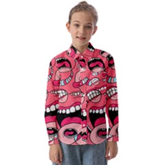 Big Mouth Worm Kids  Long Sleeve Shirt by Dutashop