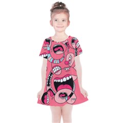 Big Mouth Worm Kids  Simple Cotton Dress by Dutashop