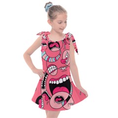 Big Mouth Worm Kids  Tie Up Tunic Dress by Dutashop