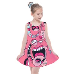 Big Mouth Worm Kids  Summer Dress by Dutashop