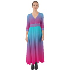 Blue Pink Purple Button Up Boho Maxi Dress by Dutashop