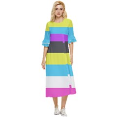 Bigender Flag Copy Double Cuff Midi Dress by Dutashop