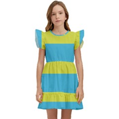 Bigender Flag Copy Kids  Winged Sleeve Dress by Dutashop