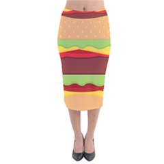 Cake Cute Burger Velvet Midi Pencil Skirt by Dutashop