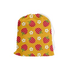 Strawberry Drawstring Pouch (large) by Dutashop