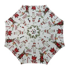 Christmas Characters Pattern Golf Umbrellas by Sarkoni