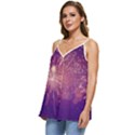 Fireworks On A Purple With Fireworks New Year Christmas Pattern Casual Spaghetti Strap Chiffon Top View2