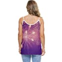 Fireworks On A Purple With Fireworks New Year Christmas Pattern Casual Spaghetti Strap Chiffon Top View4