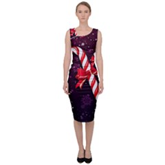 Christmas Lollipop Bowknot Celebrations Sleeveless Pencil Dress by Sarkoni