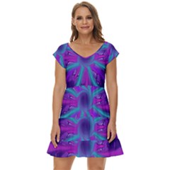 Wallpaper Tie Dye Pattern Short Sleeve Tiered Mini Dress by Ravend