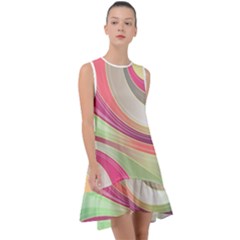 Abstract Colorful Background Wavy Frill Swing Dress by Amaryn4rt