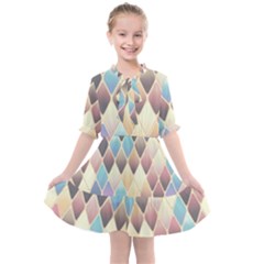 Abstract Colorful Diamond Background Tile Kids  All Frills Chiffon Dress by Amaryn4rt