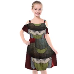 Illustration Drawing Vector Color Kids  Cut Out Shoulders Chiffon Dress by Amaryn4rt