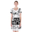 Happy Birthday Celebration Party Short Sleeve V-neck Flare Dress View1