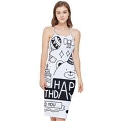 Happy Birthday Celebration Party Bodycon Cross Back Summer Dress by Sarkoni