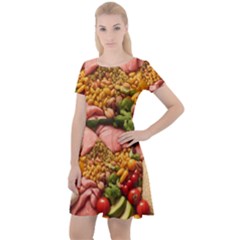 Fruit Snack Diet Bio Food Healthy Cap Sleeve Velour Dress  by Sarkoni