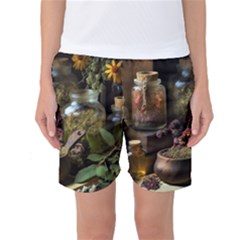 Apothecary Old Herbs Natural Women s Basketball Shorts by Sarkoni