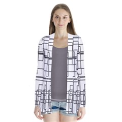 Structure Pattern Network Drape Collar Cardigan by Amaryn4rt