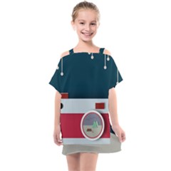 Camera Vector Illustration Kids  One Piece Chiffon Dress by Amaryn4rt