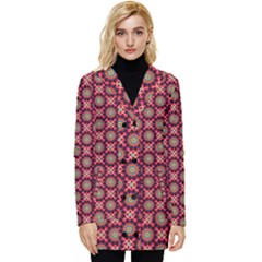 Kaleidoscope Seamless Pattern Button Up Hooded Coat  by Ravend