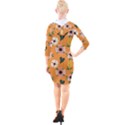 Flower Orange Pattern Floral Quarter Sleeve Hood Bodycon Dress View2