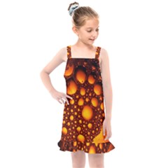 Bubbles Abstract Art Gold Golden Kids  Overall Dress by Dutashop