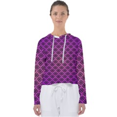 Pattern Texture Geometric Patterns Purple Women s Slouchy Sweat by Dutashop