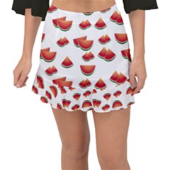 Summer Watermelon Pattern Fishtail Mini Chiffon Skirt by Dutashop