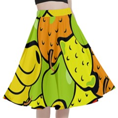 Fruit Food Wallpaper A-line Full Circle Midi Skirt With Pocket by Dutashop