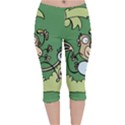 Ostrich Jungle Monkey Plants Velvet Capri Leggings  View1