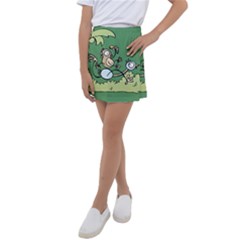 Ostrich Jungle Monkey Plants Kids  Tennis Skirt by Bajindul