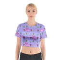 Flower Pink Pig Piggy Seamless Cotton Crop Top View1