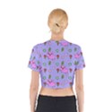 Flower Pink Pig Piggy Seamless Cotton Crop Top View2