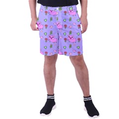 Flower Pink Pig Piggy Seamless Men s Pocket Shorts by Ravend