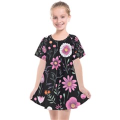 Flowers Pattern Kids  Smock Dress by Ravend