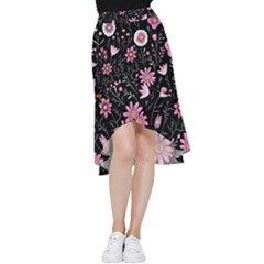 Flowers Pattern Frill Hi Low Chiffon Skirt by Ravend