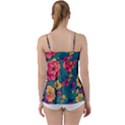 Floral Art Flowers Textile Babydoll Tankini Top View2