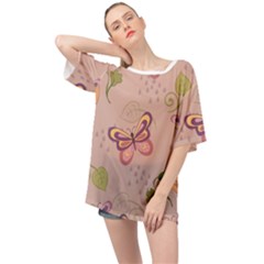 Butterfly Background Pattern Texture Oversized Chiffon Top by Ravend