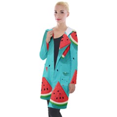 Watermelon Fruit Slice Hooded Pocket Cardigan by Ravend