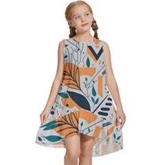 Flower Design Nature Kids  Frill Swing Dress by Ravend