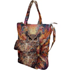 Drawing Olw Bird Shoulder Tote Bag by Ravend