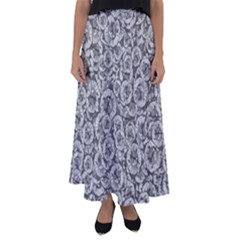 Vintage Clock Motif Pattern Flared Maxi Skirt by dflcprintsclothing