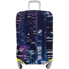 Black Building Lighted Under Clear Sky Luggage Cover (large) by Modalart