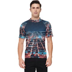 Aerial Shot Of Buildings Men s Short Sleeve Rash Guard by Modalart